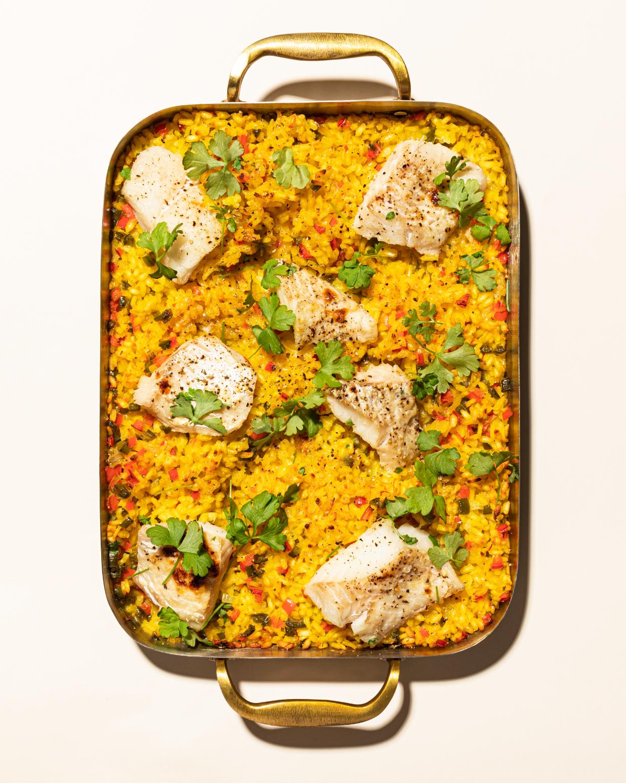 Risotto al forno con merluzzo