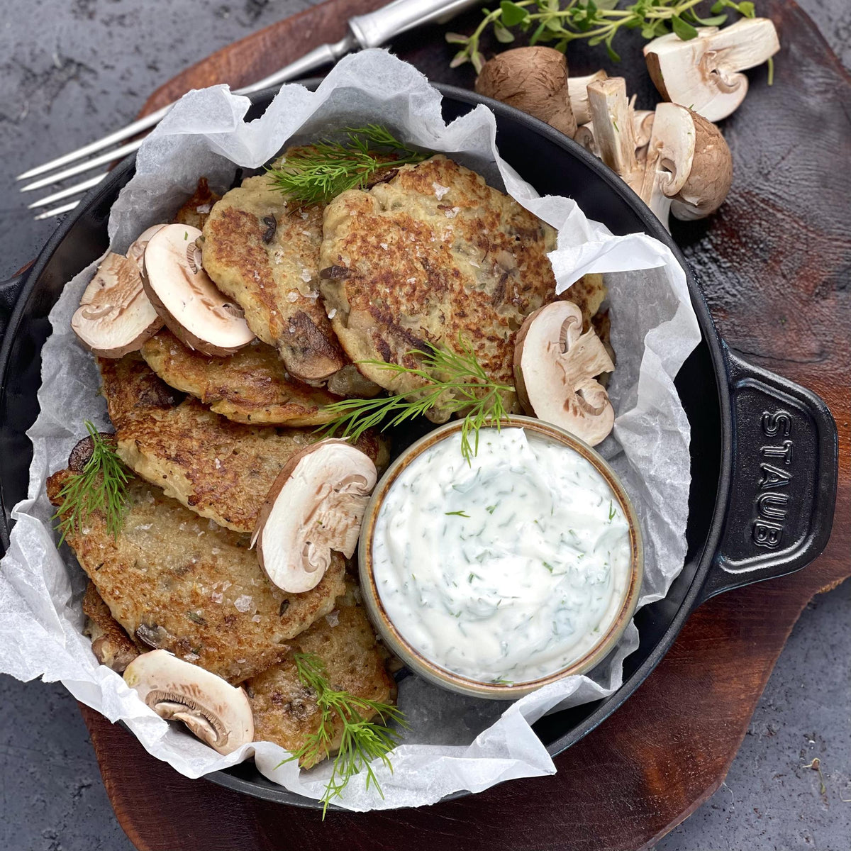 Frittelle di patate con funghi