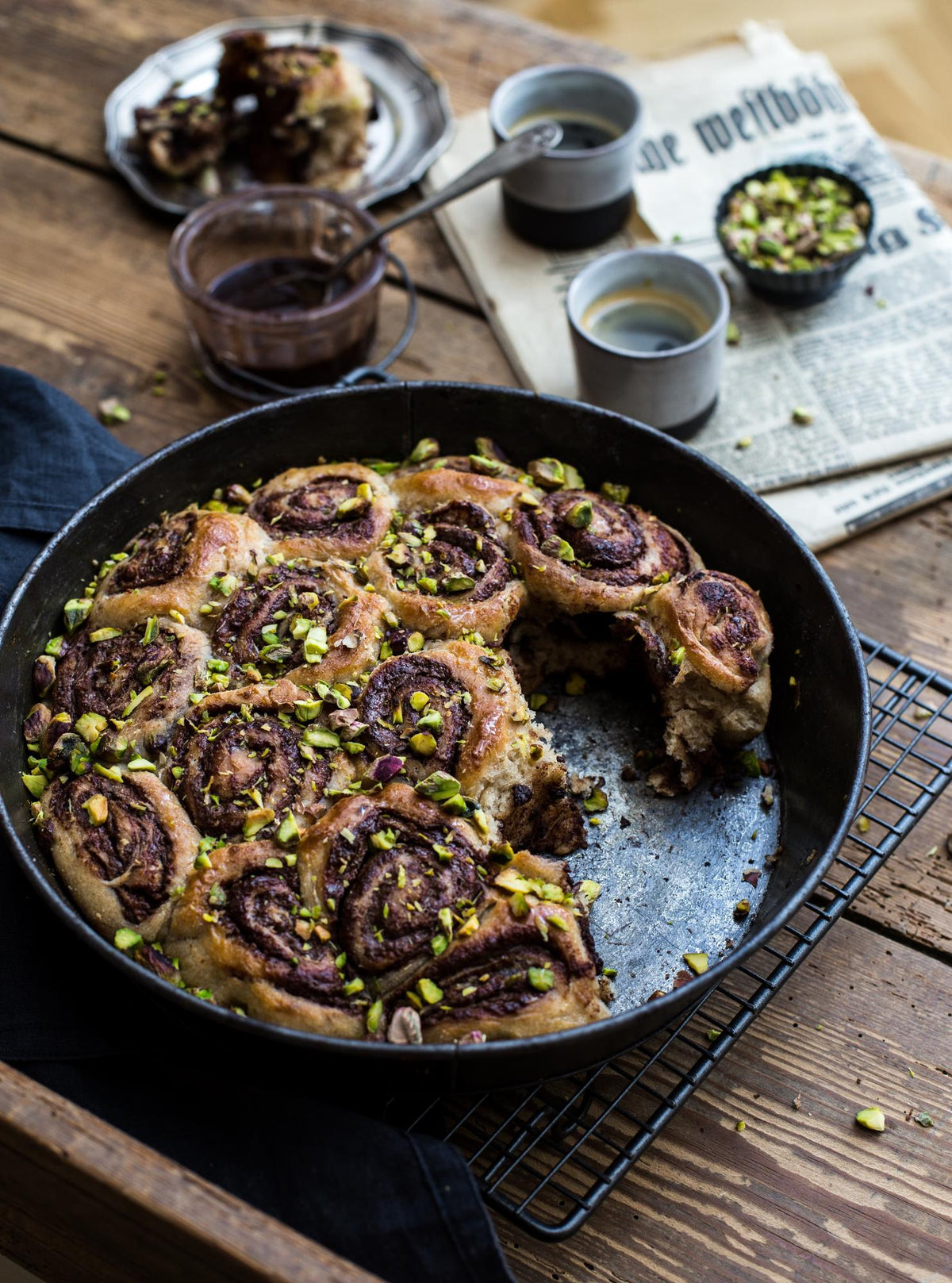 Girelle al pistacchio con crema di nocciole fatta in casa