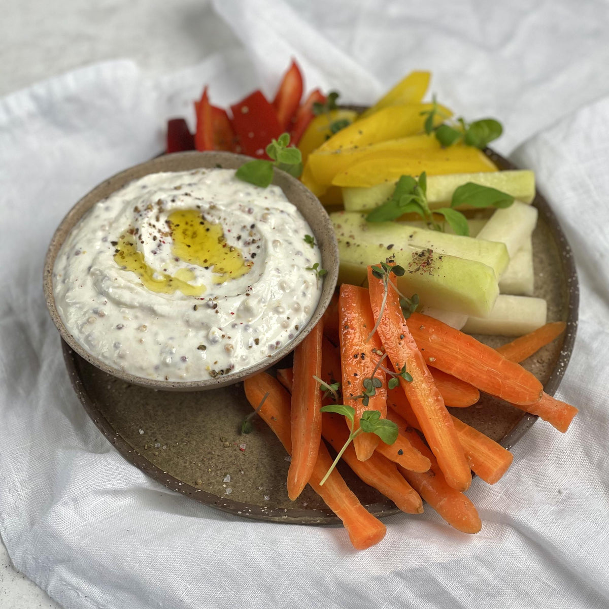 Dip di ricotta con verdure