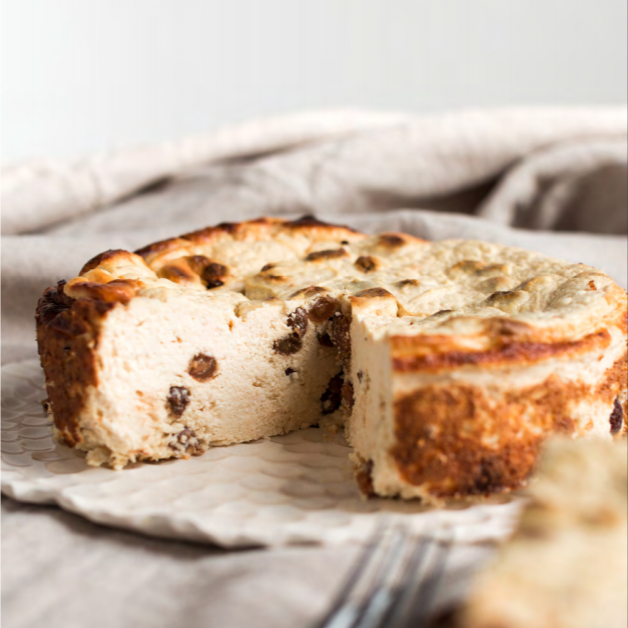 Torta di ricotta con uvetta