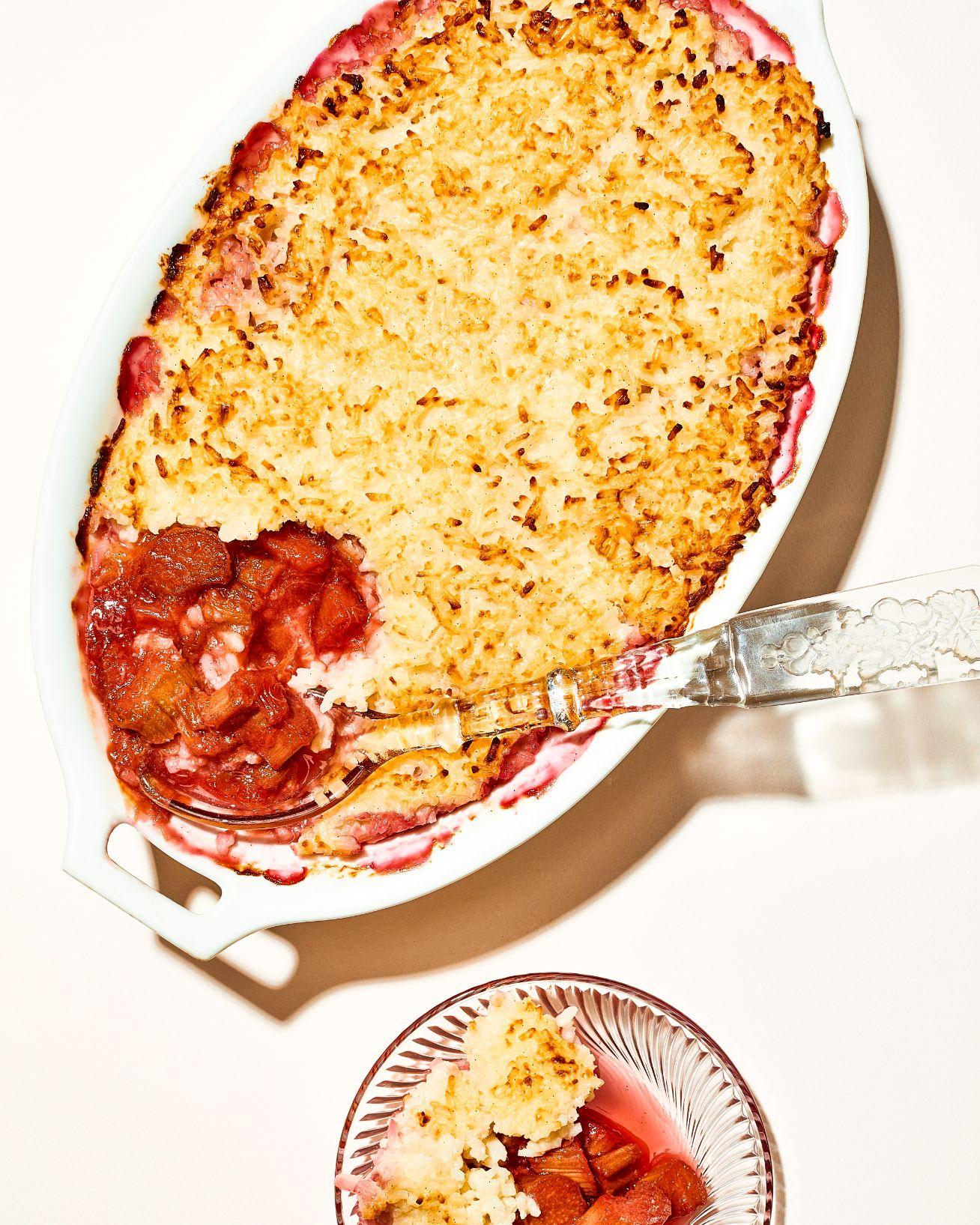 Budino di riso con rabarbaro