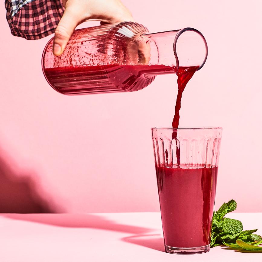Succo di barbabietola con mela e menta