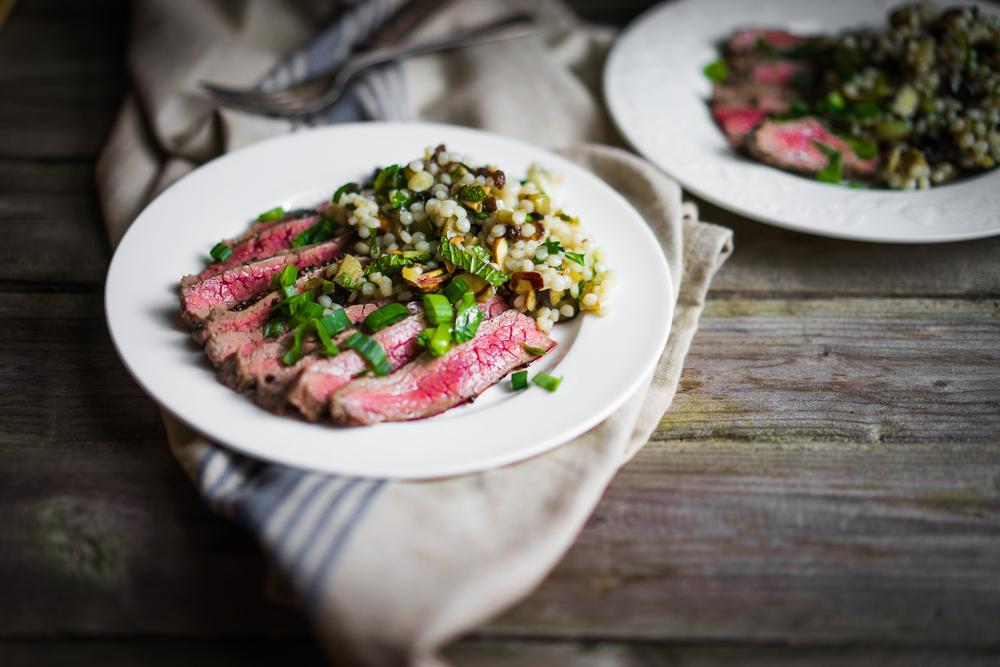 Bistecca di manzo con couscous