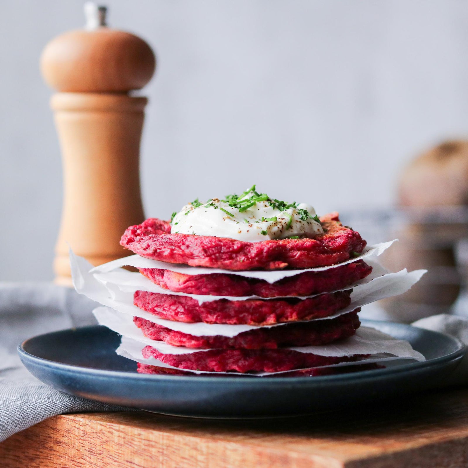 Frittelle con barbabietola rossa