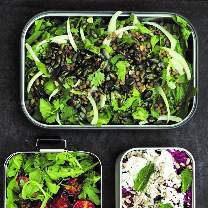 Insalata con lenticchie, finocchio e semi di zucca tostati
