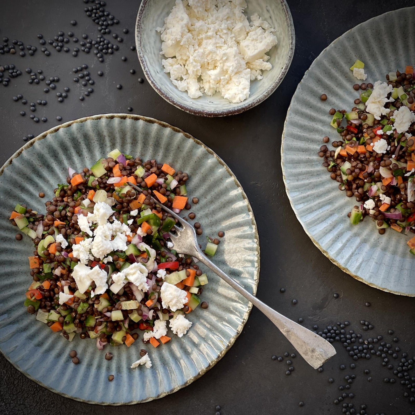 Insalata di lenticchie nere