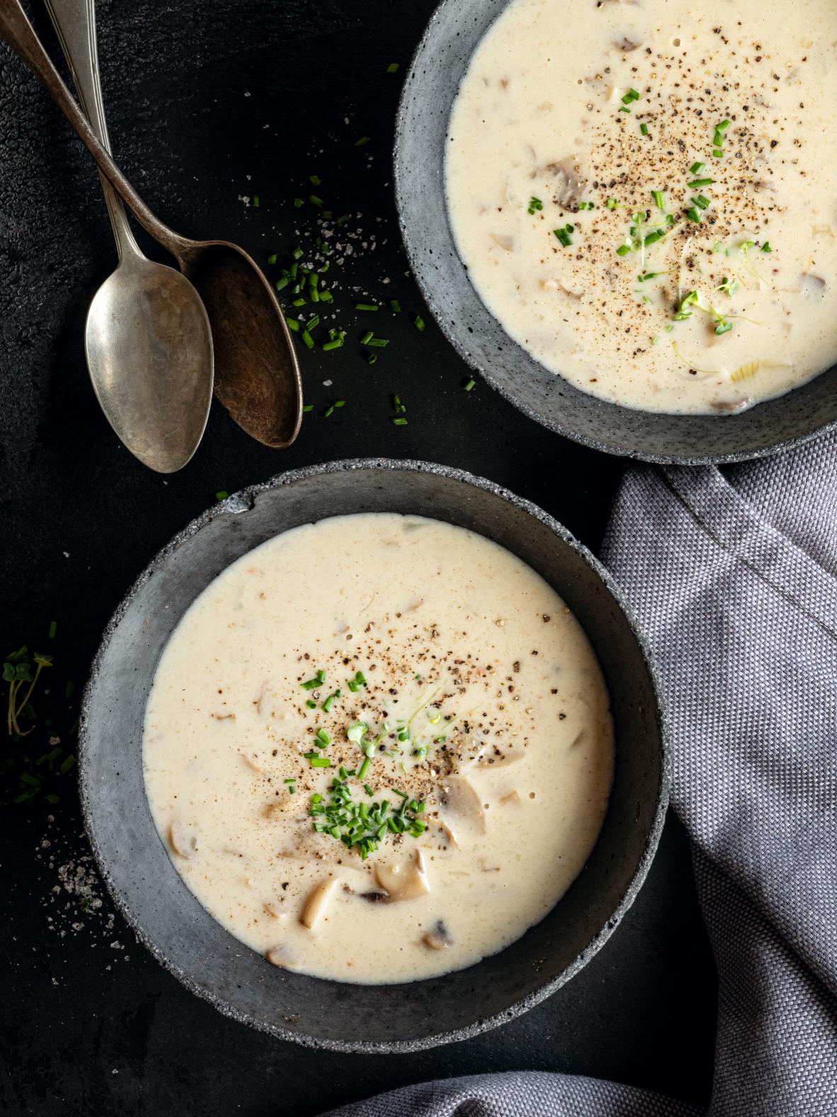 Zuppa di funghi veloce in 30 minuti