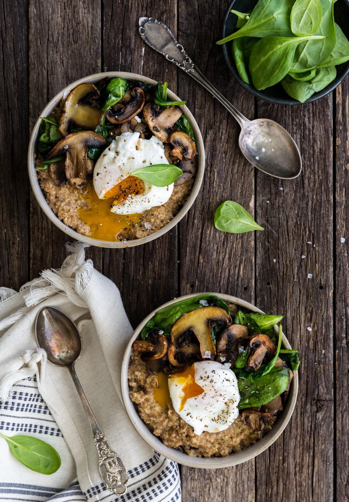 Porridge salato con champignon