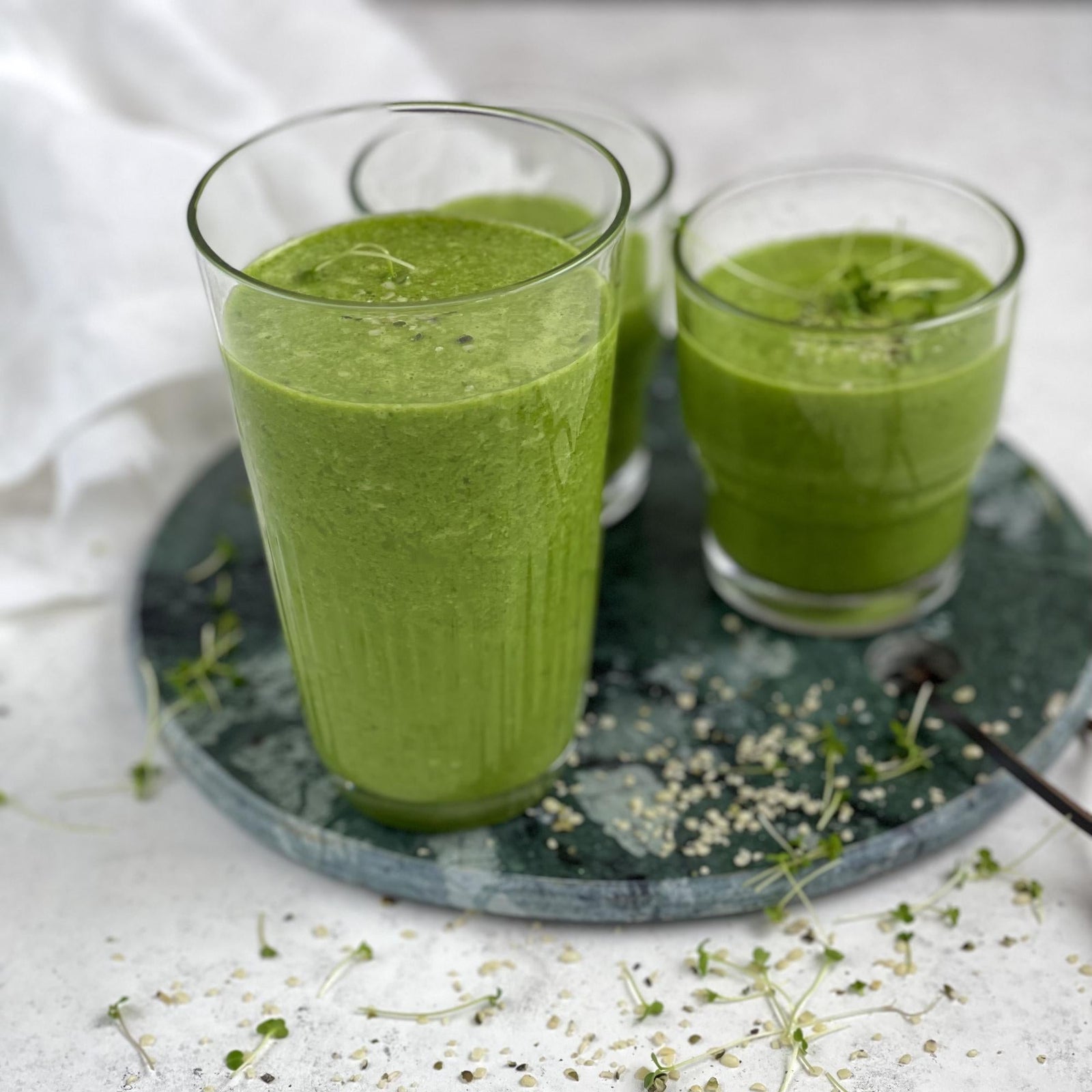 Smoothie agli spinaci con semi di chia
