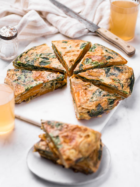 Frittata di patata dolce e spinaci