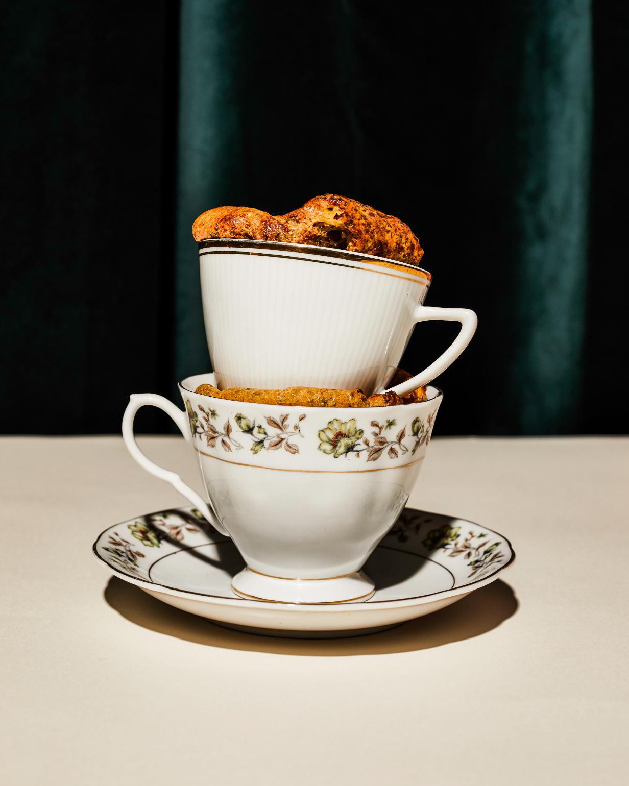 Soufflé con formaggio di capra e timo