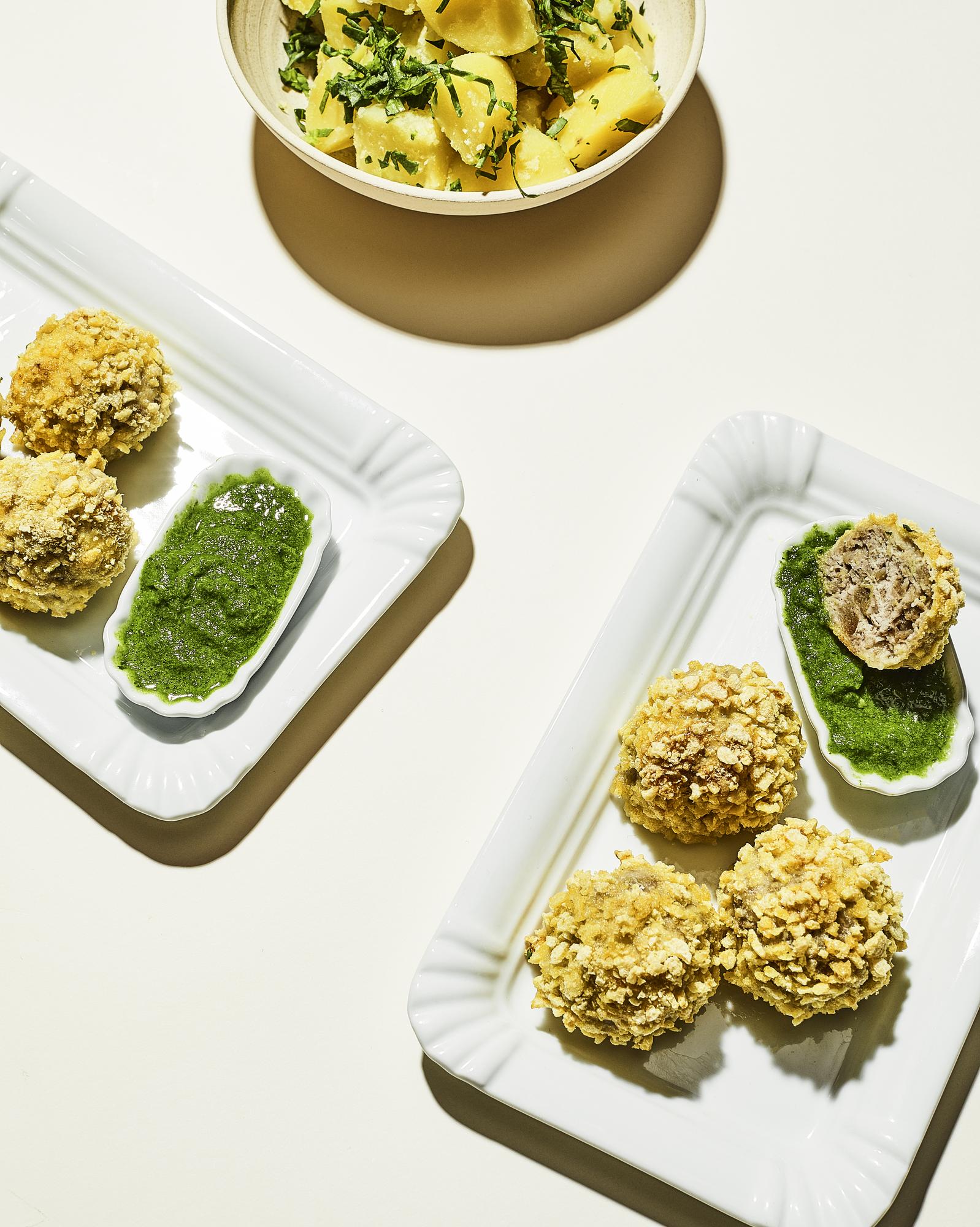 Polpette di vitello con pesto al prezzemolo