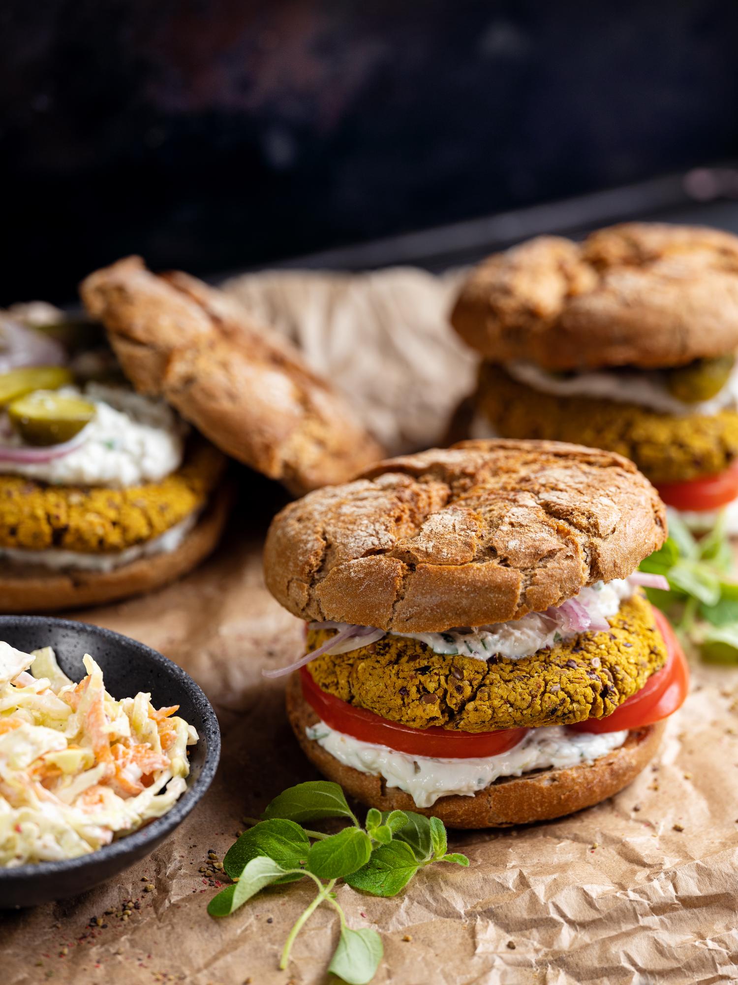 Hamburger vegetariano di fagioli e ceci