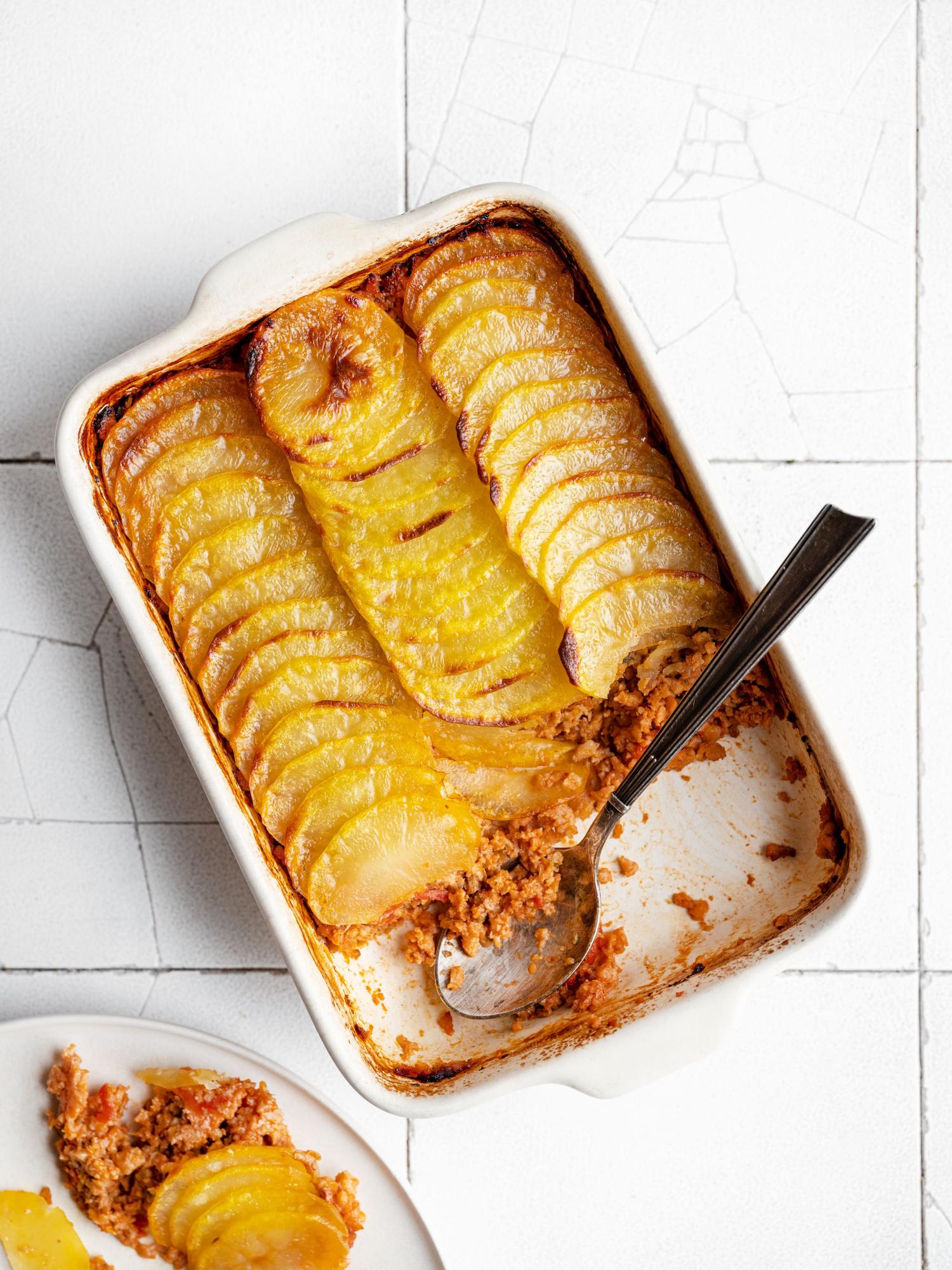 Patate gratinate con carne