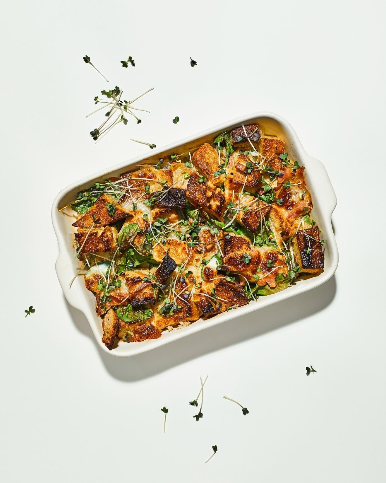 Pane gratinato con uova e bresaola