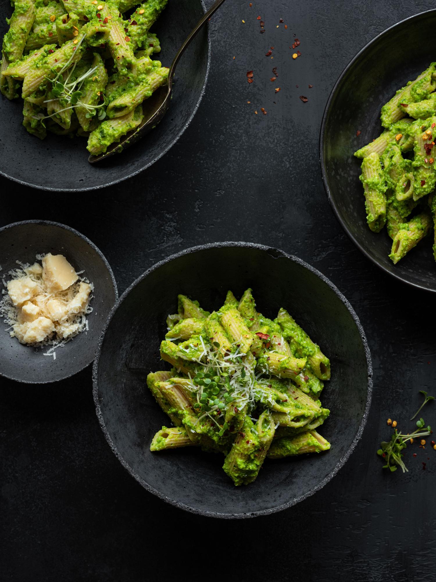 Pasta verde all'avocado
