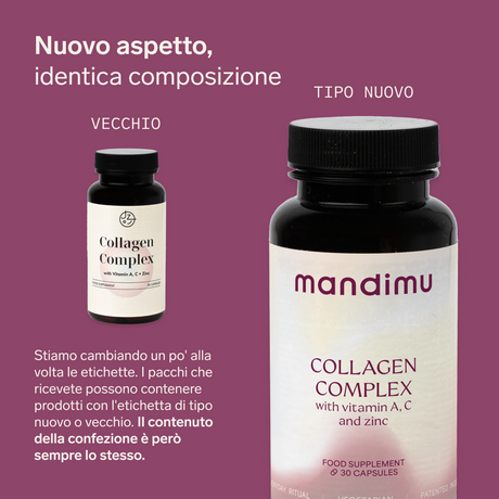 Complesso di collagene con vitamine A & C e zinco (vegetariano) – 30 capsule