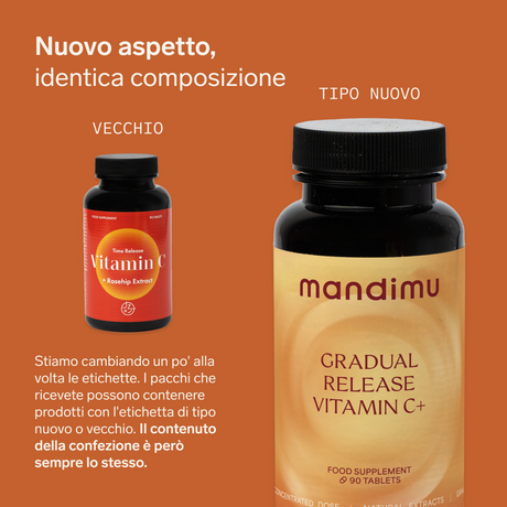 Vitamina C a rilascio graduale + cinorrodo - 90 compresse