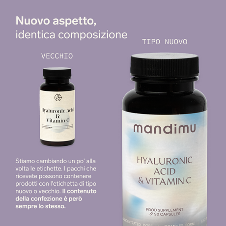 Acido ialuronico con vitamina C – 90 capsule