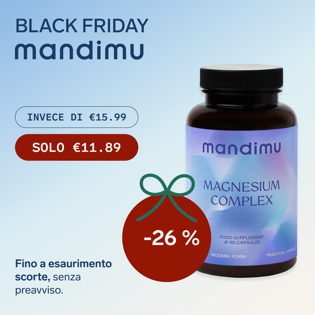 Black Friday – Magnesio FORTE- 90 capsule – €11.89