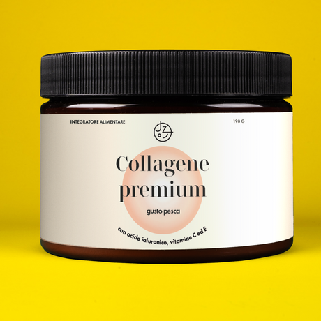 Collagene premium con acido ialuronico e vitamina C ed E (gusto pesca)