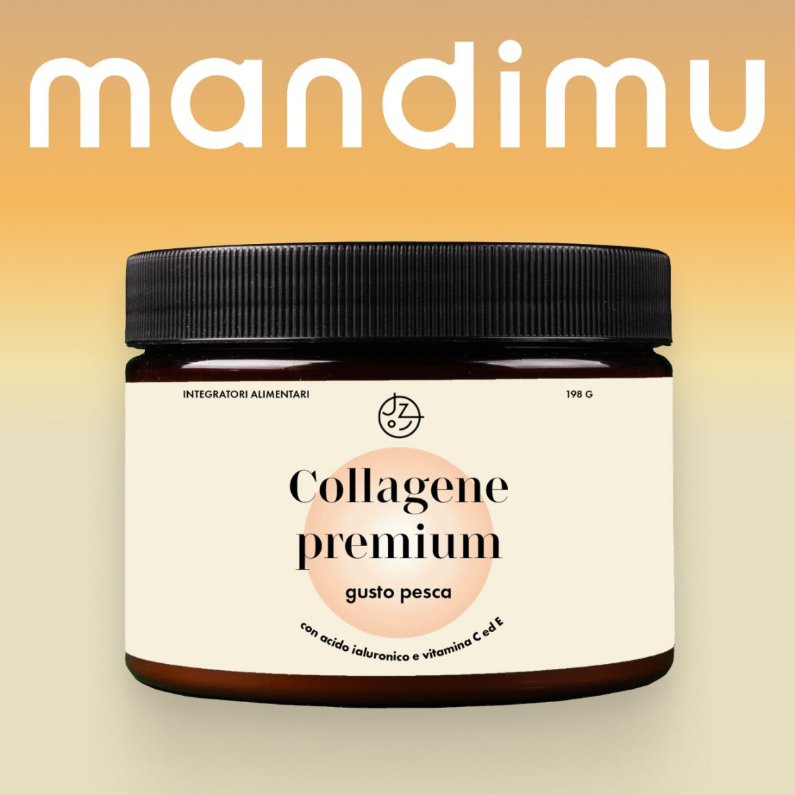 Collagene premium con acido ialuronico e vitamina C ed E (gusto pesca)