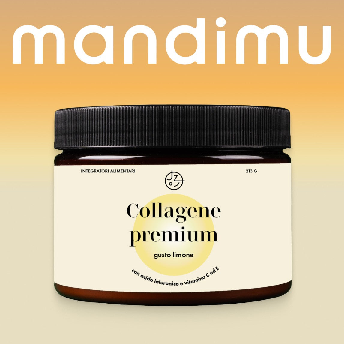 Collagene premium con acido ialuronico e vitamina C ed E (gusto limone)