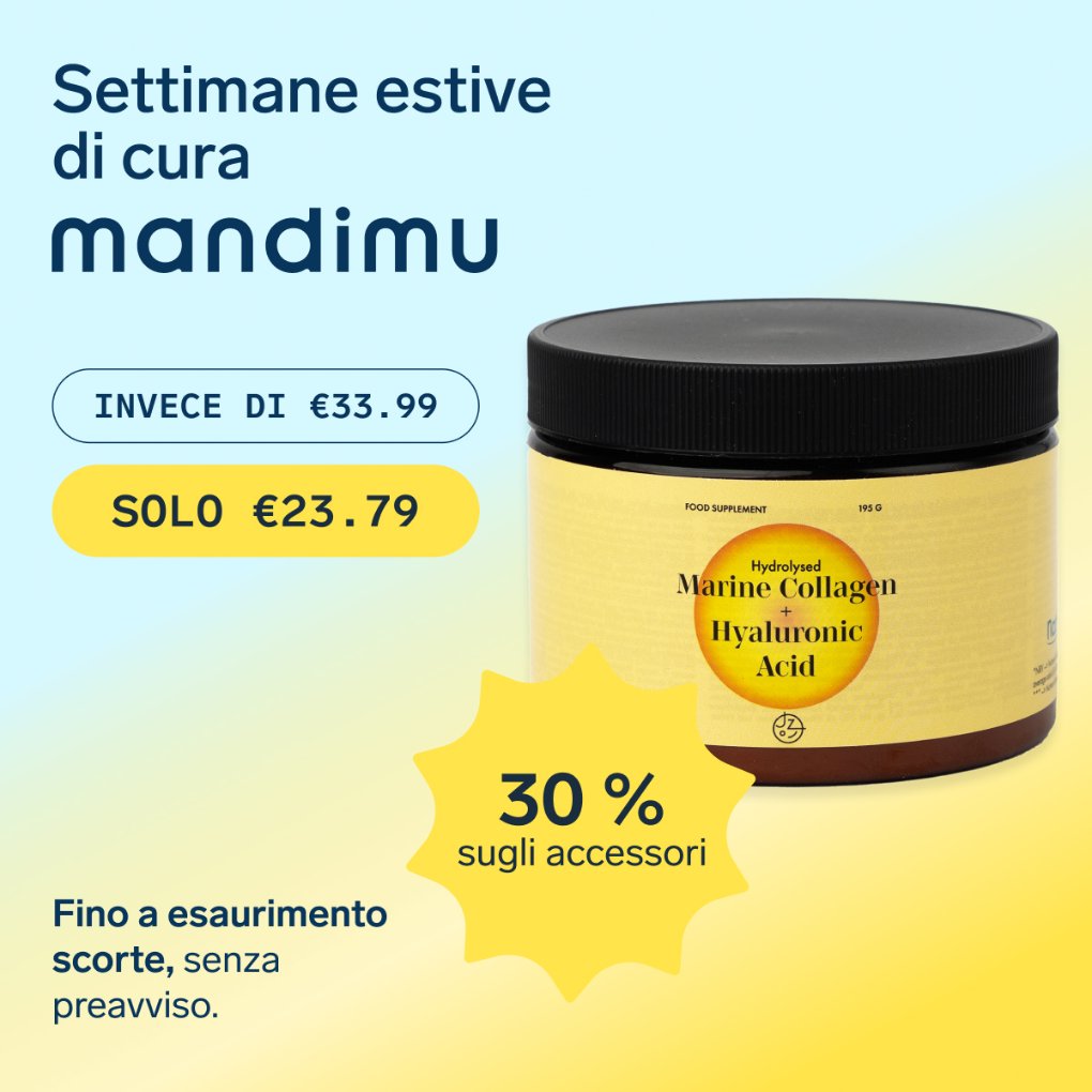 Collagene premium con acido ialuronico, vitamine C ed E (essenza di mango)
